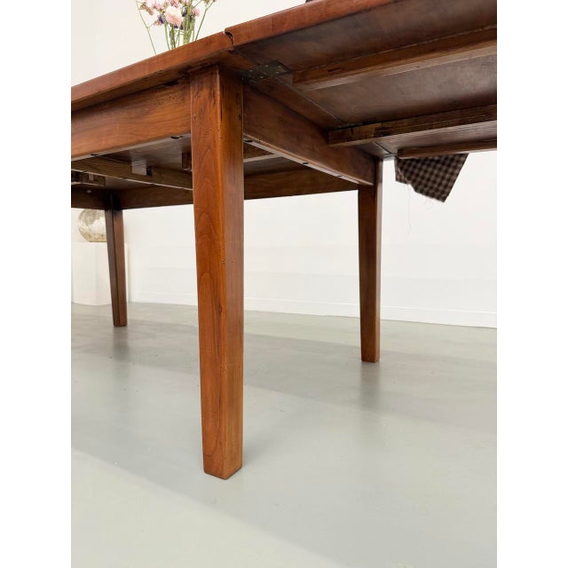 Cherry Farm Table with Extensions, 1960s For Sale - Image 18 of 18