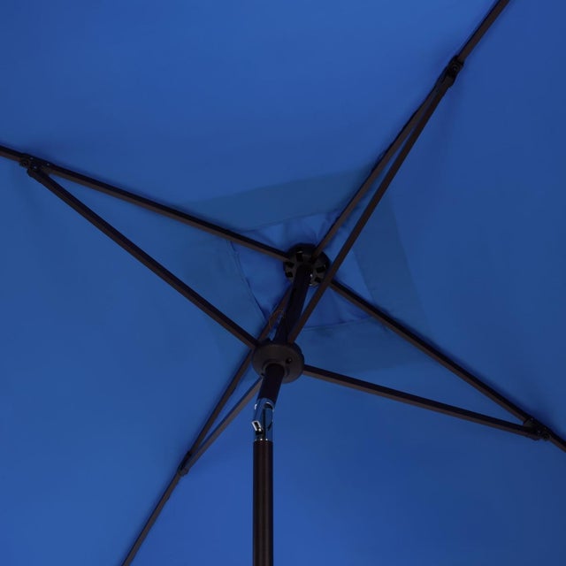 Spritely Home Elegant Valance 7.5 Ft Square Umbrella, Pacific Blue With White Trim For Sale - Image 4 of 8