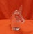 1970s Whimsical Horse Clear Crystal Controlled Bubbles Solid Glass Unicorn Figurine For Sale - Image 4 of 8