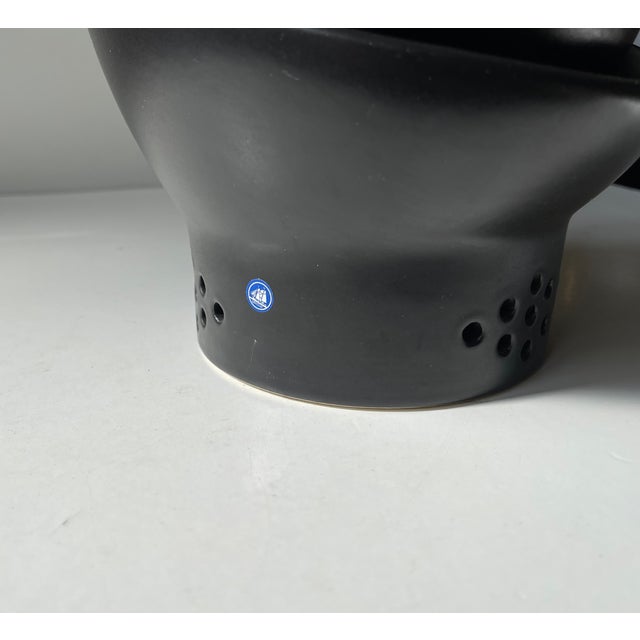 Ceramic Danish Minimalist Black Teapot and Warmer by Per Rehfeldt for Søholm, 1990s, Set of 2 For Sale - Image 7 of 8