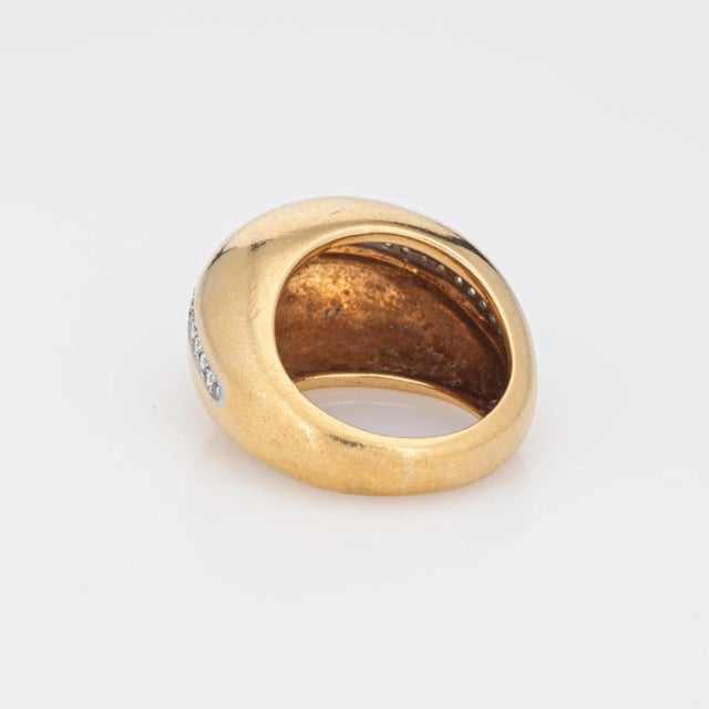 Late 20th Century 1980 Tiffany & Co Diamond Dome Ring Paloma Picasso Vintage 18k Gold Platinum 5 size 5 For Sale - Image 5 of 7