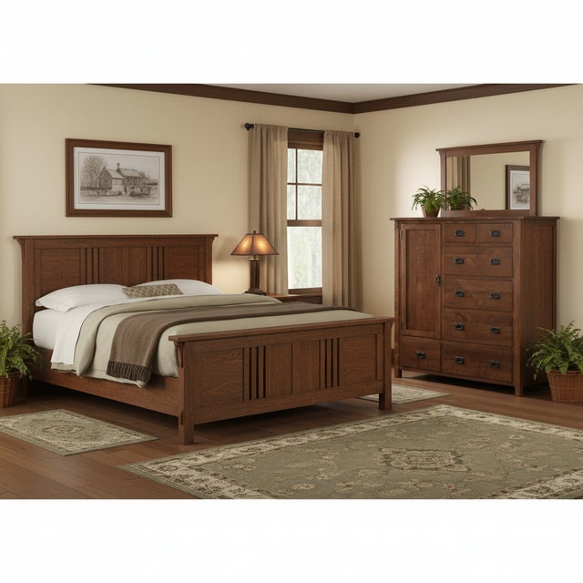 Mission Style Solid Oak Chest of Drawers - Walnut (Aw) For Sale - Image 10 of 11