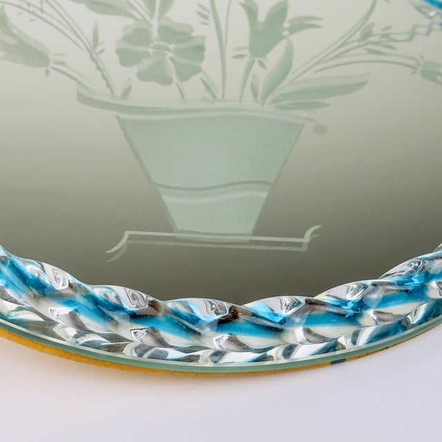 Mid-Century Modern Vintage Venetian Glass Mirror Tray, Italy, 1950s For Sale - Image 3 of 17