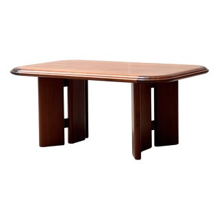Mid-Century Curved Cherrywood Coffee Table, 1970s For Sale
