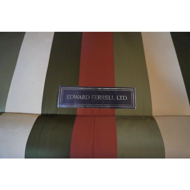 Textile Late 20th Century Custom Edward Ferrell Silk Stripe Loveseat For Sale - Image 7 of 18