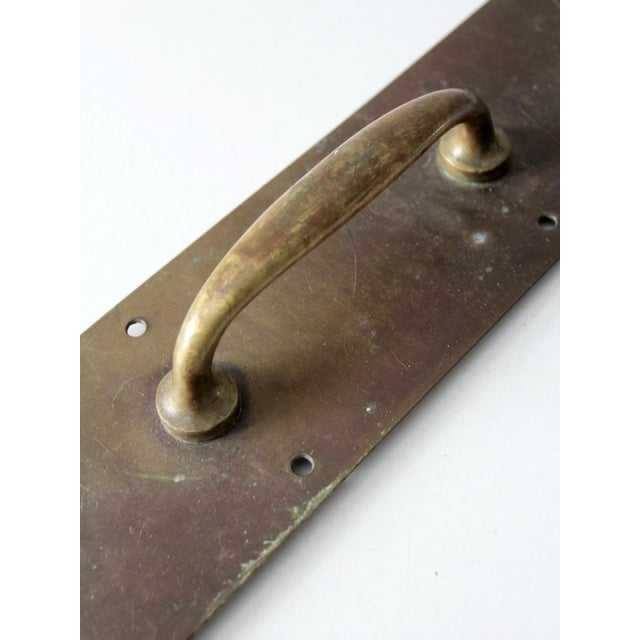 Vintage Industrial Brass Door Handle For Sale - Image 4 of 8