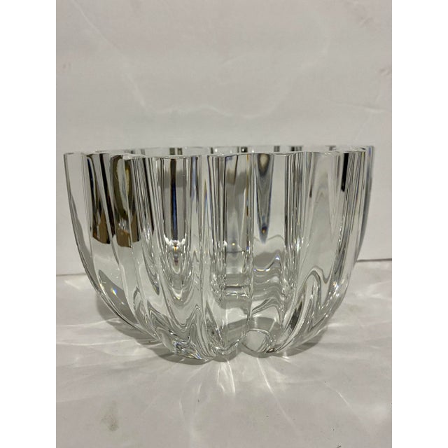 Kosta Boda Mid 20th C. Kosta Olivia Crystal Fluted Bowl by Anna Ehrner For Sale - Image 4 of 7