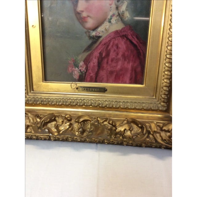 Late 19th Century Gustave Jean Jacquet Portrait of a Lady For Sale - Image 4 of 9