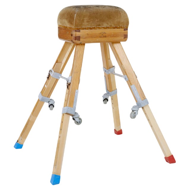 Mid-Century Swedish Pine Gym Horse, 1950s For Sale