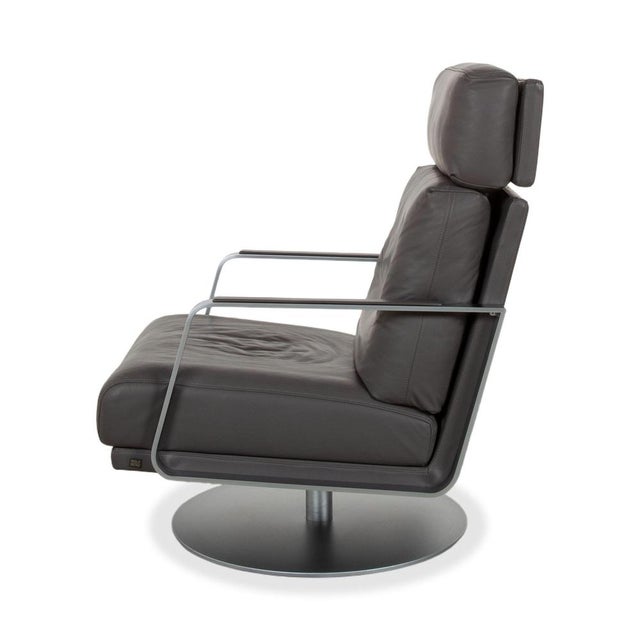 Set of Armchair and Ottoman in Black Leather from Rolf Benz For Sale - Image 18 of 18