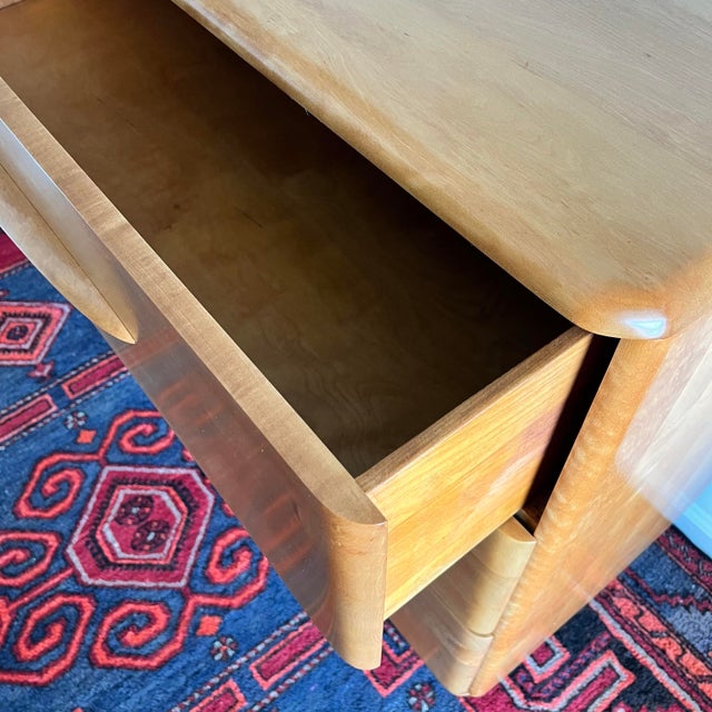 Brown 1950s Mid-Century Heywood Wakefield Dresser 3 Drawer Refinished, Attributed For Sale - Image 8 of 11