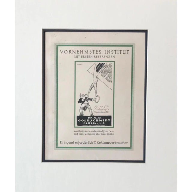 1920's Austrian Art Deco Advertisement, Vornehmstes Institut Dr. Max Goldschmidt For Sale - Image 4 of 5