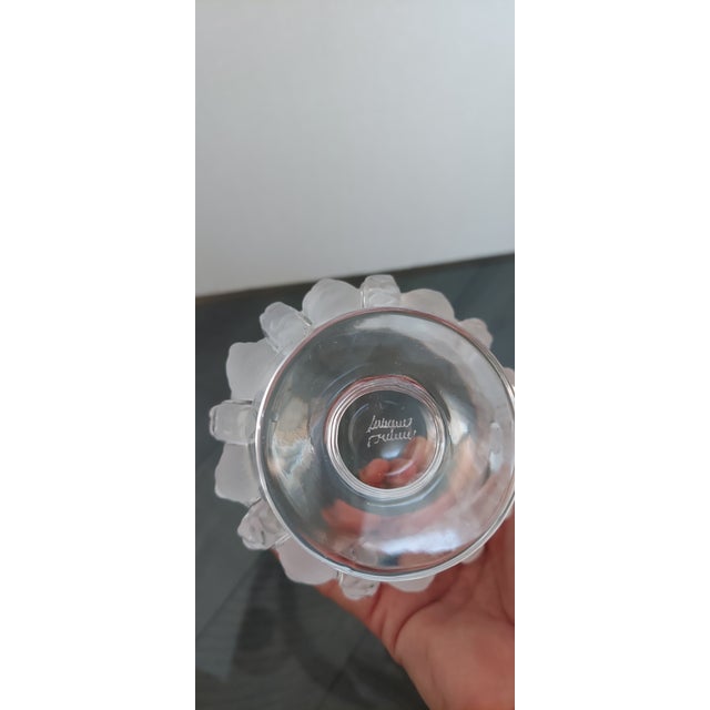 Eye catching design so detailed and delicate, this Dampierre Vase made in 1948 is signed on the bottom Lalique France....