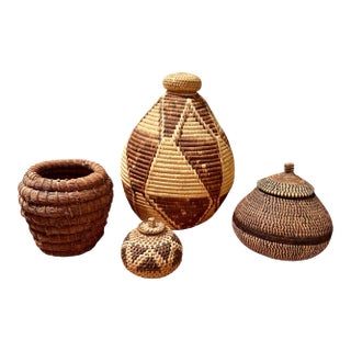 American Woven Basket Group- A Set of 4 For Sale