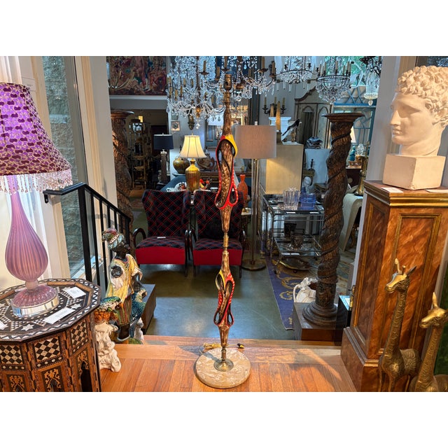 1960s Italian Modern Ceramic and Marble Floor Lamp For Sale - Image 18 of 18