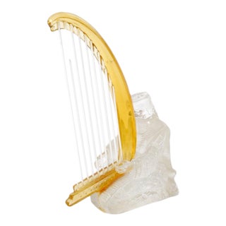 20th Century Saint-Louis French Crystal Figure of a Harpist For Sale