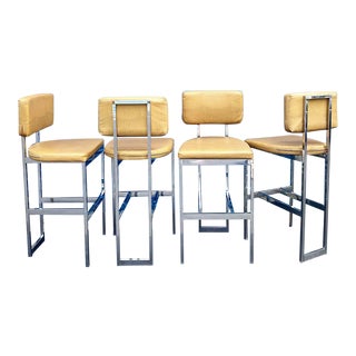 Mid-Century Modern Chrome Barstools, Set of 4 For Sale