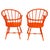 This is a pair of dark orange cast metal Windsor Chairs, dating to the 1980s. The pair is capable of being used outside as...