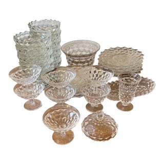 Late 20th Century Fostoria American Cubist Dish Collection - 47pcs For Sale