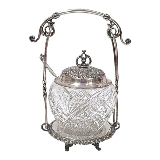 Antique Aesthetic Movement Sugar Bowl & Caddy For Sale