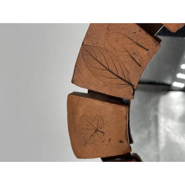 Ceramic Herbier Mirror attributed to Vallauris, 1960 For Sale - Image 4 of 9