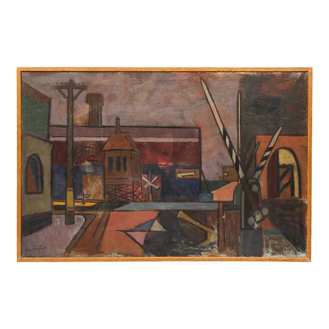 Jules Halfant, "Rail Crossing: Middletown, NY" 1941 For Sale