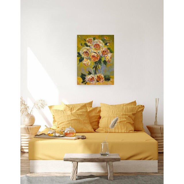 Textile Roses.Modern Original Painting.Arts Bound For Sale - Image 7 of 8