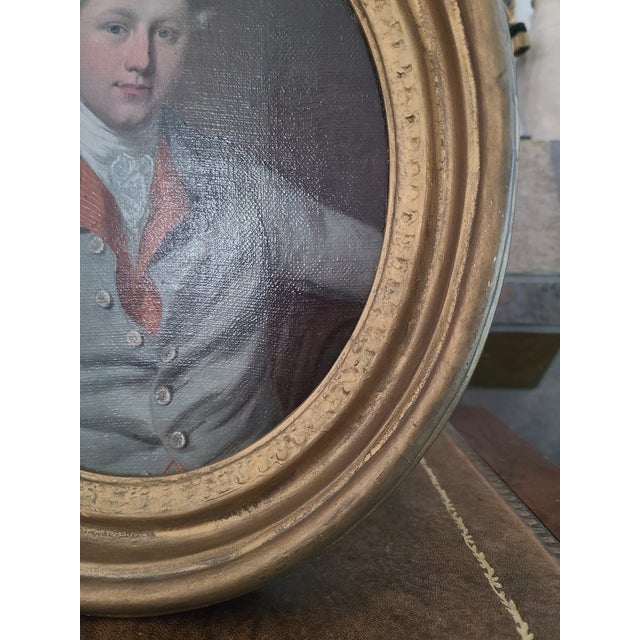 Antique Oil Painting Portrait of a Handsome 18th Century British Gentleman For Sale - Image 10 of 16