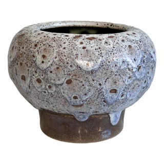 Studio Ceramic Vase with Lava Glaze from KTU Unterstab, Langenhessen, Germany, 1960s For Sale