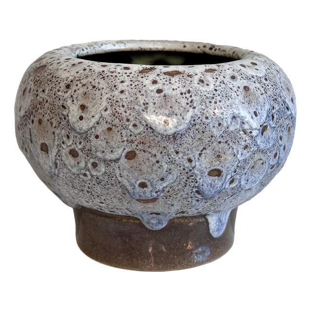 Studio Ceramic Vase with Lava Glaze from KTU Unterstab, Langenhessen, Germany, 1960s For Sale