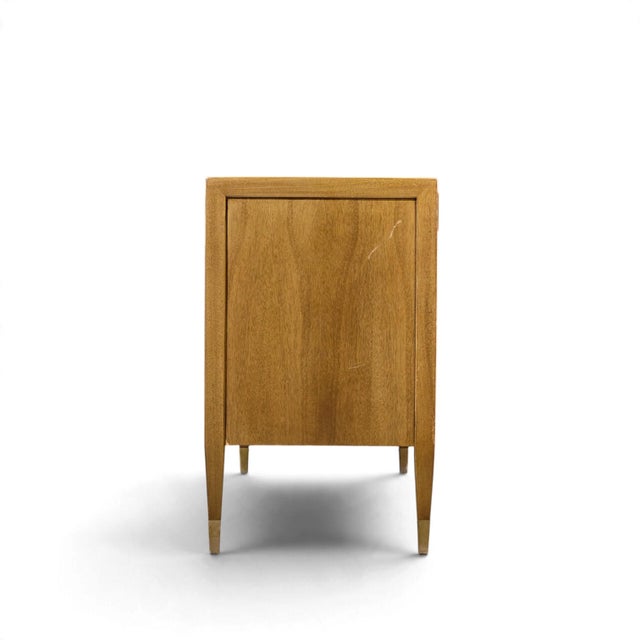 American of Martinsville Mid Century Walnut and Cane Credenza With Hutch For Sale In Chicago - Image 6 of 13