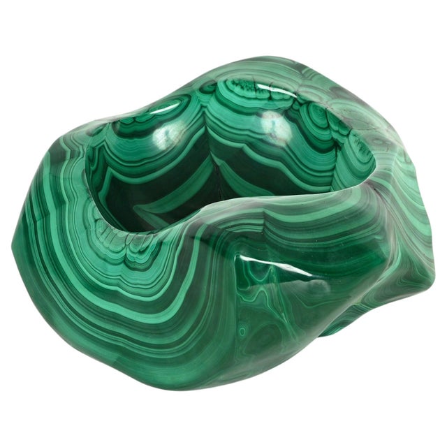 Large Vide-Poche or Bowl in Malachite Green Italian Marble, Italy, 1970s For Sale - Image 9 of 18