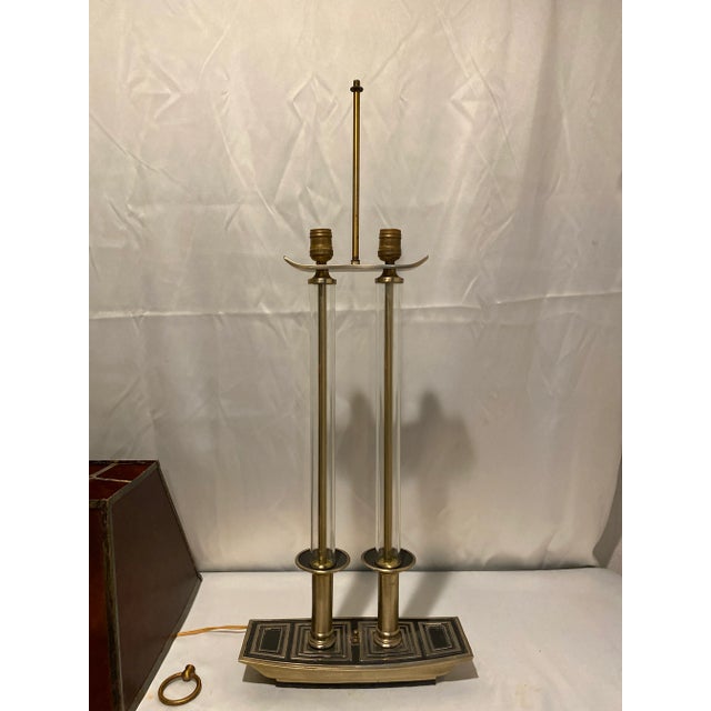 1950’s Asian Modern Lamp Chinoiserie Tall Mica Shade James Mont Attributed For Sale In Detroit - Image 6 of 10
