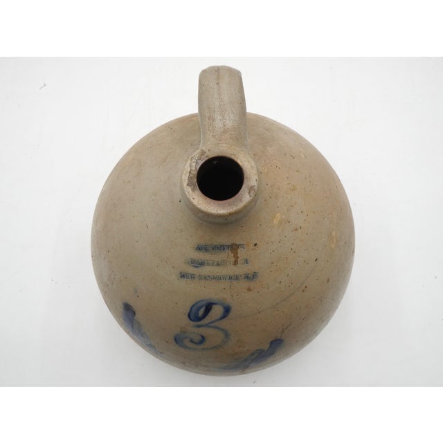 19th Century Large a.j. Buttler 3 Gallon Blue Stoneware Jug For Sale - Image 5 of 10