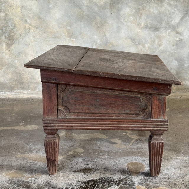 Small Antique Indonesian Teak Writing Table, 1930s For Sale - Image 4 of 11