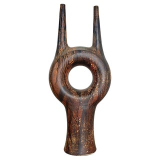 Vintage Ceramic Studio Pottery Vase by Gerhard Liebenthron, 1977 For Sale