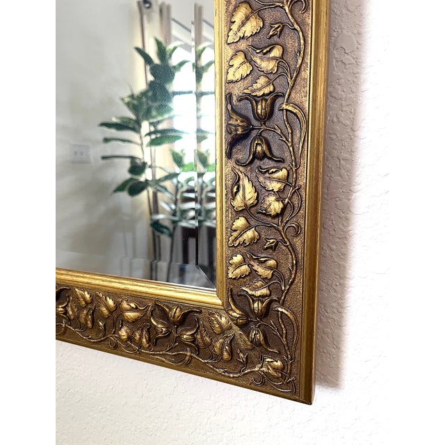 Vintage European Gold Gilt Beveled Mirror For Sale - Image 4 of 16