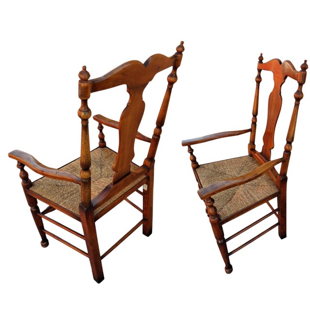 Chestnut Timeless Elegance: 4 Antique Queen Anne Style Mahogany Armchairs For Sale - Image 8 of 10