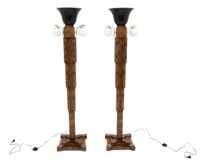 Art Deco Style Floor Lamps, Poland, 1940s, Set of 2