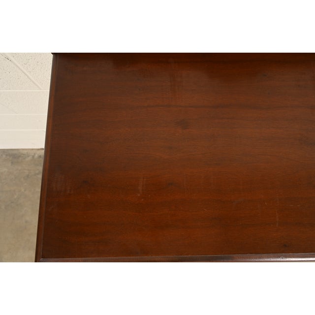 Brown Berkey & Gay Style Antique Art Deco Carved Walnut Highboy Dresser, Circa 1930s For Sale - Image 8 of 11