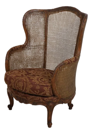 Vintage French Louis XV Double Cane Parlor Chair