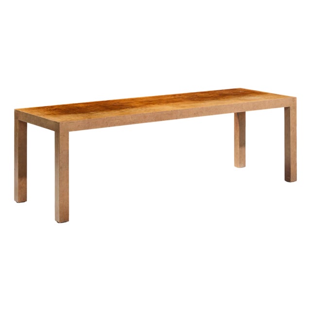 Milo Baughman for Directional Mid Century Burlwood Parsons Coffee Table For Sale