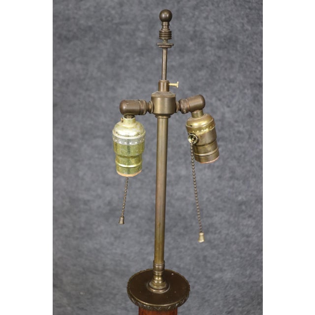 French Directoire Mahogany and Brass Mounted Floor Lamp with Shelves For Sale - Image 4 of 11
