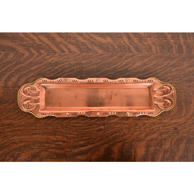 Liberty & Co. Style English Arts & Crafts Copper and Brass Tray For Sale - Image 12 of 12
