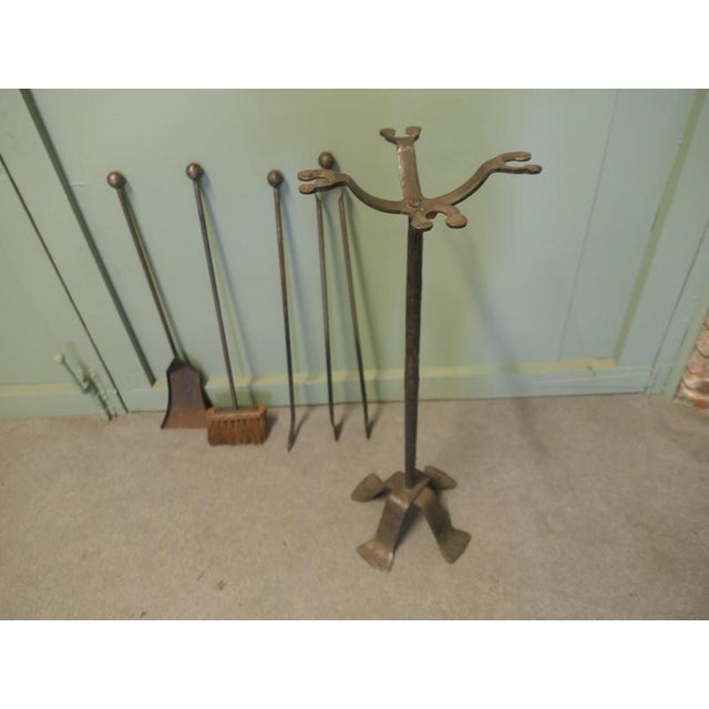 Large French Iron Fire Tool Companions, Set of 4 For Sale - Image 6 of 7