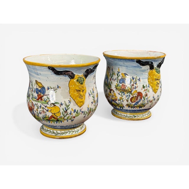 19th Century French Modern, Majolica Jardinieres, Ceramic, France, 1870s For Sale - Image 5 of 12