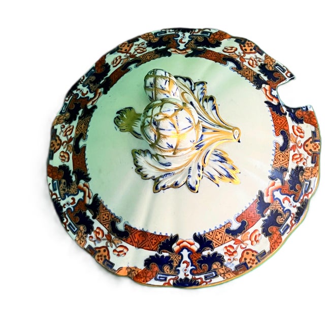 Ceramic Antique Minton Hindustan Japan Imari Styled Tureen For Sale - Image 7 of 11