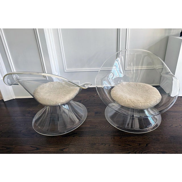 1960s Pair Daffodil Lounge Chairs by Erwin & Estelle Laverne For Sale - Image 5 of 12