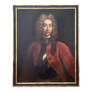 Vintage 1716 Original Oil Portrait of Gentleman For Sale