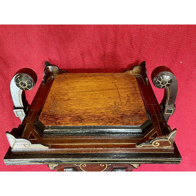 Brown ANTIQUE VICTORIAN RENAISSANCE REVIVAL AESTHETIC Style Ornate Walnut Pedestal For Sale - Image 8 of 18